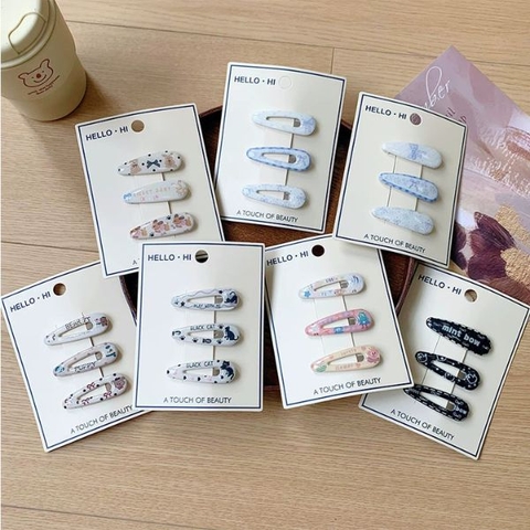 [ Set 12 Vỉ ] Kẹp Tóc [ 1 Vỉ 3 Cái ] - 17365