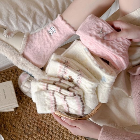 [ Set 5 Đôi ] Vớ Mùa Đông [ Nhung ] - 17477