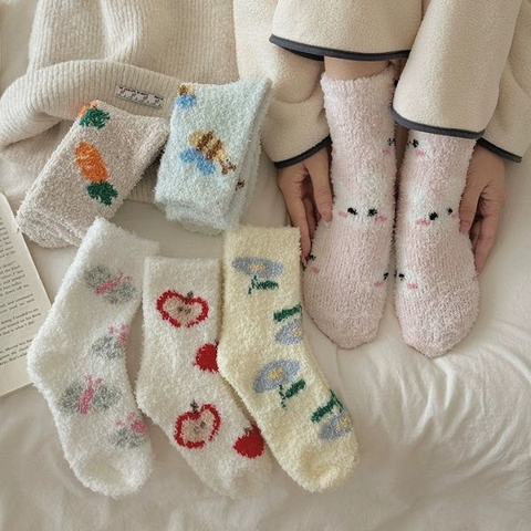 [ Set 5 Đôi ] Vớ Dài Mùa Đông [ Cotton / Có Tag Treo ] - 18033