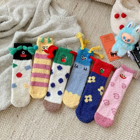 [ Set 5 Đôi ] Vớ Dài Mùa Đông [ Cotton / Có Tag Treo ] - 18035