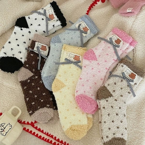 [ Set 5 Đôi ] Vớ Dài Mùa Đông [ Cotton / Có Tag Treo ] - 18037