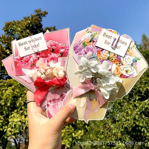 [ Set 12 Cái ] Thiệp Hoa Khô [ Đựng Hộp ] - 18115