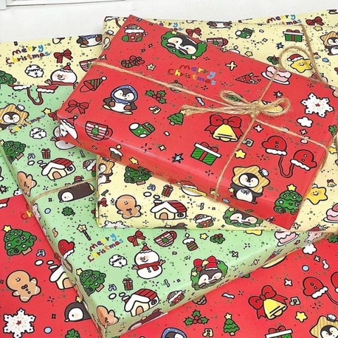 [ Set 20 Xấp ] Giấy Gói Quà Giáng Sinh [ 50*30cm / 1 Xấp 5 Tờ ] - 18282
