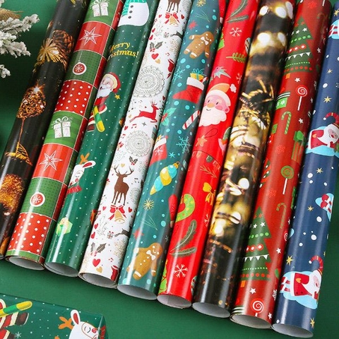 [ Set 100 Tờ ] Giấy Gói Quà Giáng Sinh [ 74*50cm / Giấy Tráng Phủ ] - 18289