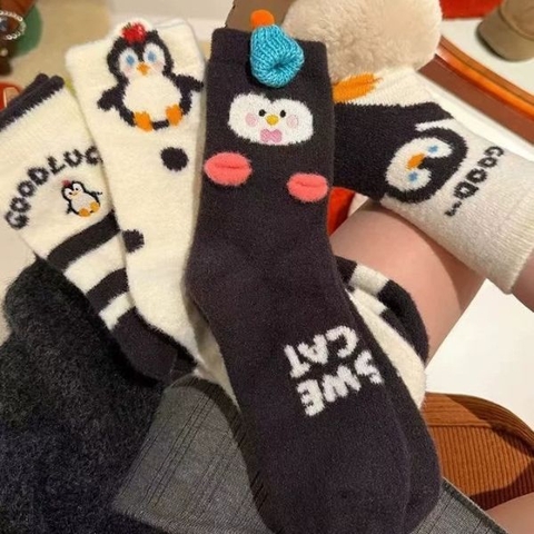 [ Set 12 Đôi ] Vớ Dài Len [ Polyester ] - 18348