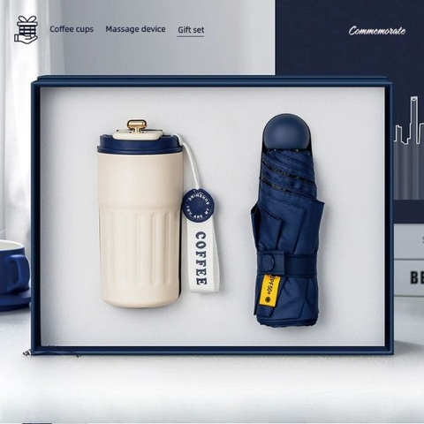 [ Bộ Quà Tặng ] Cốc Inox 316 / Dù Mini Bỏ Túi - 18420