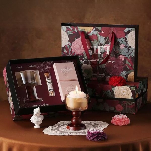 [ Bộ Quà Tặng ] 4x Nến Thơm / Ly Đốt Nến / Hộp Diêm - 18421