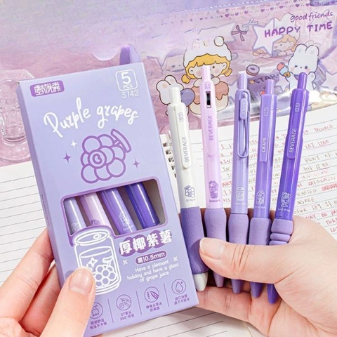 [ Set 5 Hộp ] Bút Bi Gel [ 0.5mm / Đen / Hộp 5 Cây ] - 18509