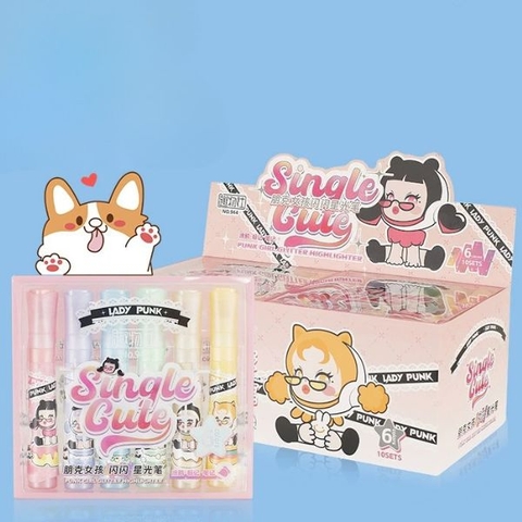 [ Set 5 Hộp ] Bút Dạ Đầu Mềm Popmart Bling Bling [ Hộp 6 Cây ] - 19219