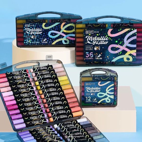 [ Set 2 Hộp ] Bút Dạ Kim Tuyến [ 12-24-36-48 Màu ] - 19213