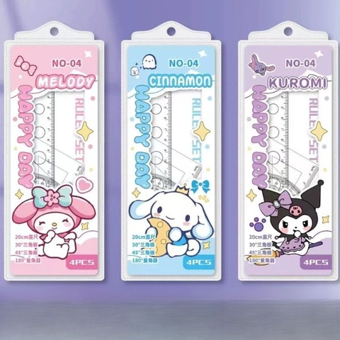 [ Set 20 Bộ ] Thước Kẻ 20cm [ Bộ 4 Món ] - 19207