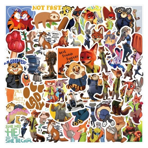 [ Set 10 Túi ] Sticker PVC Zootopia - 19786