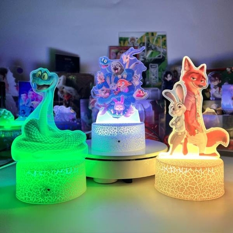 [ Set 2 Cái ] Đèn Ngủ Zootopia [ Kèm Dây Nguồn / Remote / Hộp Màu ] - 19780