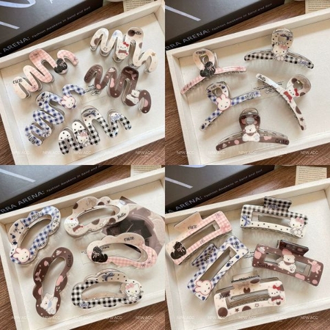 [ Set 12 Cái ] Kẹp Tóc [ Acrylic / 10-13cm ] - 19826