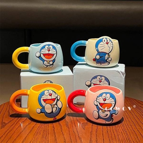 [ Set 2 Cái ] Cốc Sứ 380ml Doraemon [ Hộp Màu ] - 19882