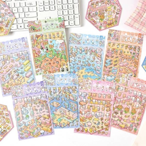 [ Set 12 Túi ] Sticker Trang Trí 3D - 19992