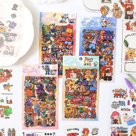 [ Set 12 Túi ] Sticker [ Túi 4 Tấm ] - 19996