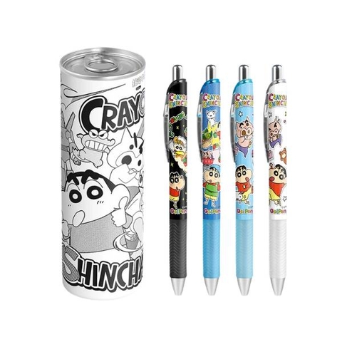 [ Set 5 Lon ] Bút Bi Cu Shin [ 0.5mm / Đen / Lon 4 Cây ] - 20088