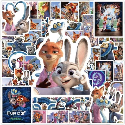 [ Set 10 Túi ] Sticker PVC Zootopia [ 65 Miếng ] - 20174