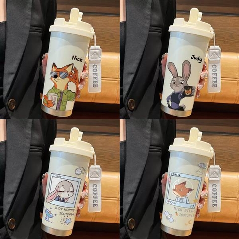 [ Set 2 Cái ] Bình Giữ Nhiệt Zootopia [ 520ml / Inox 316 ] - 20311