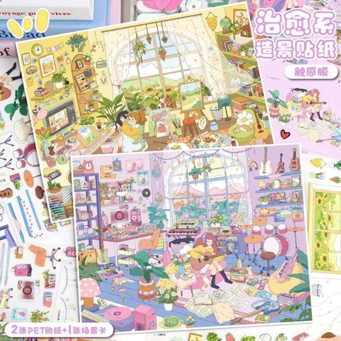 [ Set 5 Bộ ] Sticker Trang Trí 3D [ 28*21cm ] - 20363