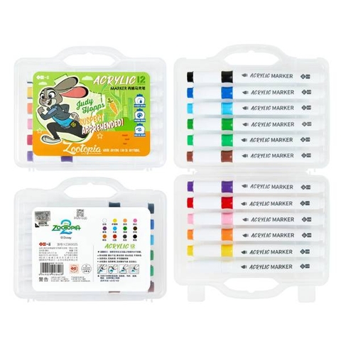 Bút Màu Acrylic Zootopia [ 12/18/24/48 Cây / Mua Tối Thiểu 2 Hộp ] - 20632