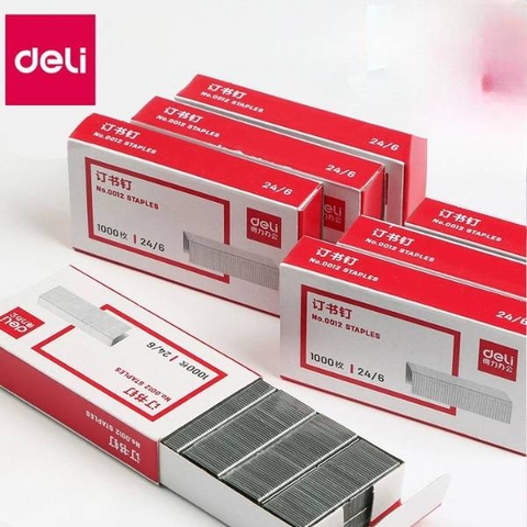 [ Set 50 Hộp ] Ghim Bấm Cỡ Đại Deli [ Số 10 / Số 12 / 1000 Ghim ] - 20644