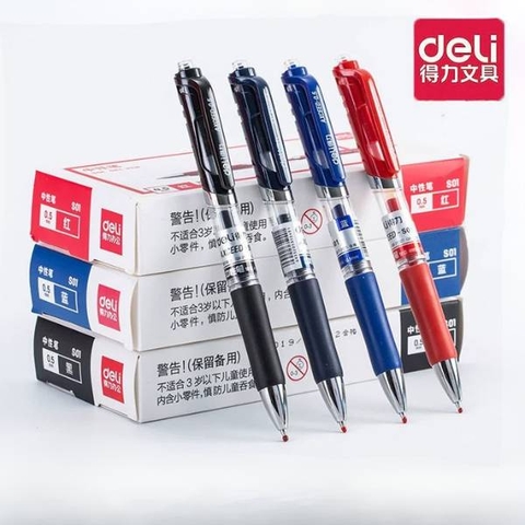 [ Set 5 Hộp ] Bút Bi Deli S01 [ 0.5mm / 3 Màu / Hộp 12 Cây ] - 20646