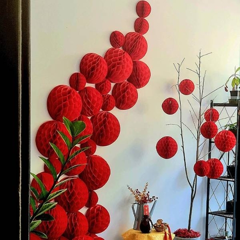 [ Set 100 Quả ] Cầu Giấy Trang Trí Tết [ 15/20/25cm ] - 20733