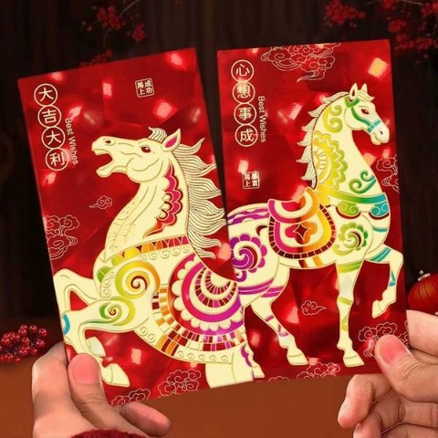 [ Set 10 Xấp ] Bao Lì Xì Lấp Lánh Hồng Ngọc [ Xấp 6 Bao ] - 20745