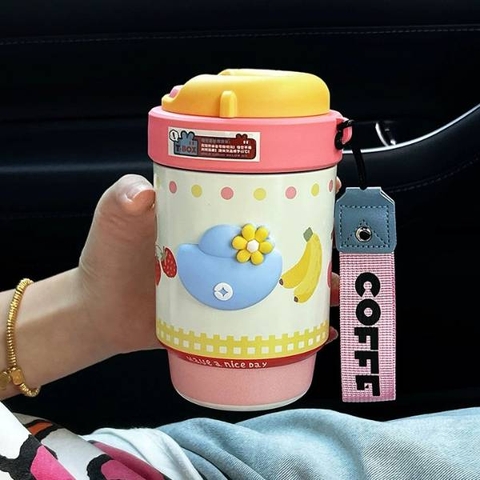 [ Set 2 Cái ] Bình Giữ Nhiệt [ 500ml / Inox 316 / Tráng Gốm ] - 21067