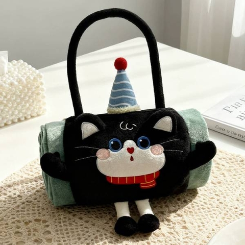 [ Set 2 Cái ] Chăn Cuộn 100*170cm / Gối 30*23cm [ 2 In 1 ] - 21375