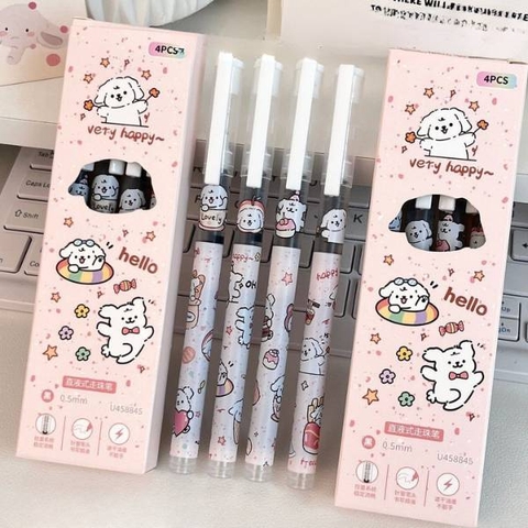 [ Set 10 Hộp ] Bút Bi [ 0.5mm / Đen / Hộp 4 Cây ] - 21460