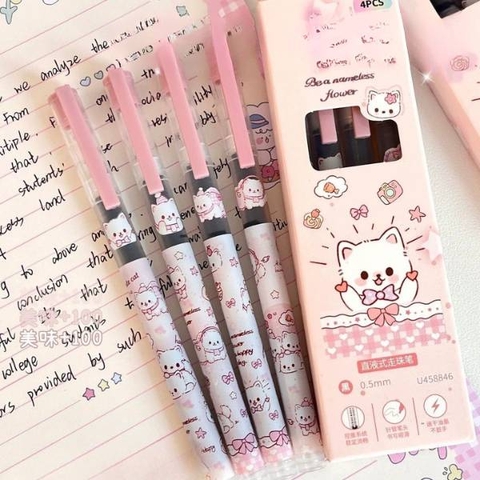 [ Set 10 Hộp ] Bút Bi [ 0.5mm / Đen / Hộp 4 Cây ] - 21461