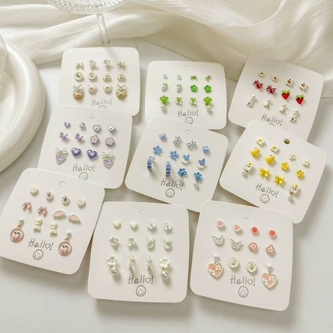 [ Set 5 Vỉ ] Bông Tai [ Hợp Kim ] - 21505