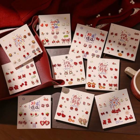 [ Set 5 Vỉ ] Bông Tai [ Hợp Kim ] - 21504