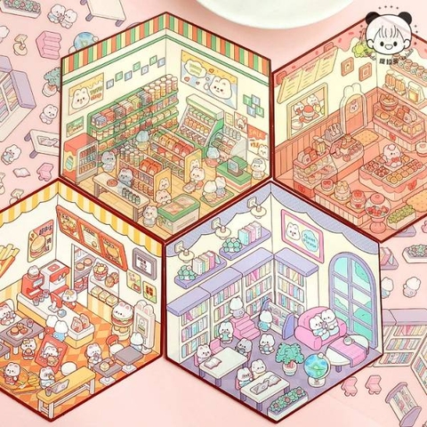 [ Set 12 Túi ] Sticker Trang Trí 3D [ 12.8*17cm ] - R21585