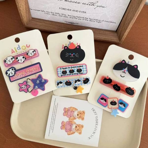 [ Set 12 Vỉ ] Kẹp Tóc [ Vỉ 3 Cái ] - 21735