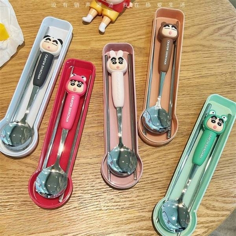 [ Set 5 Bộ ] Thìa + Đũa Cu Shin [ Inox 304 ] - 22156
