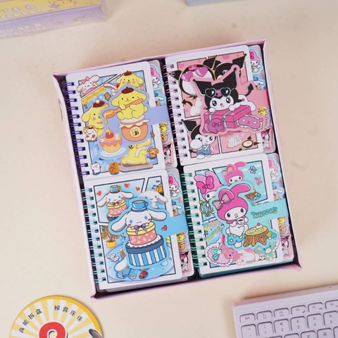 [ Set 24 Quyển ] Sổ Tay Sanrio [ A7 / Giấy Hoạ Tiết ] - 22288
