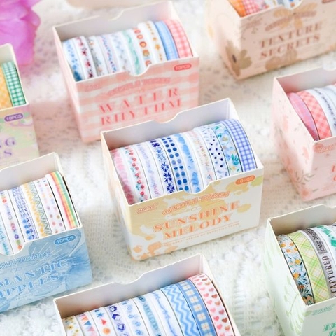 [ Set 12 Hộp ] Washi Vintage [ Hộp 10 Cuộn ] - 922296