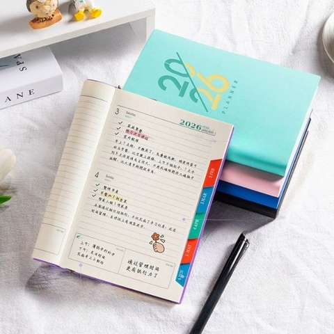 [ Set 5 Quyển ] Sổ Kế Hoạch [ A5 / Giấy 80G / 100 Trang / Bìa Da ] - 18275