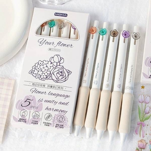 [ Set 5 Hộp ] Bút Bi [ 0.5mm / Đen / Hộp 5 Cây ] - 20757