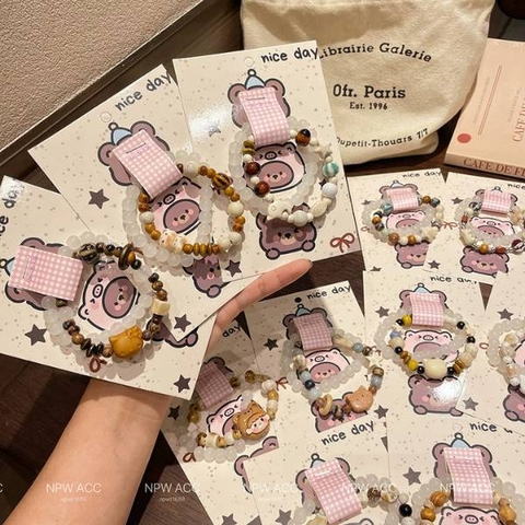 [ Set 10 Vỉ ] Vòng Tay [ Vỉ 2 Cái / Mẫu Sẽ Thay Đổi Charm Đôi Chút Tuỳ Đợt Hàng ] - 19800