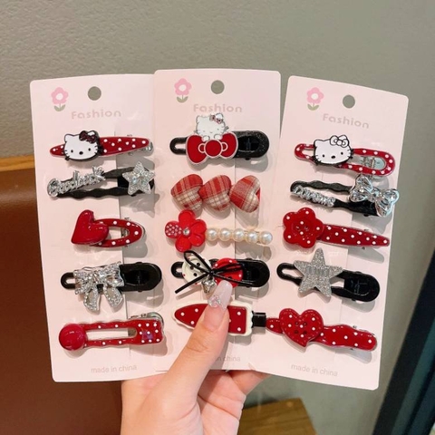 [ Set 10 Vỉ ] Kẹp Tóc Hello Kitty - 22546