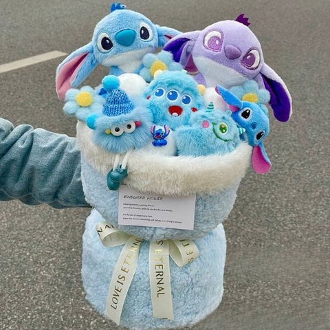 [ Set 2 Bó ] Hoa Gấu Bông Stitck [ 23*37cm + Túi Quà ] - 20195