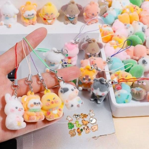 [ Set 12 Cái ] Dây Treo Điện Thoại 12 Con Giáp Nhung - 20234