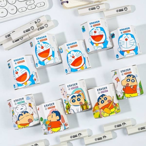 [ Set 10 Hộp ] Tẩy Lục Giác Siêu Sạch Doraemon / Cu Shin [ Hộp 6 Cục ] - 19994