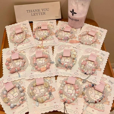 [ Set 10 Vỉ ] Vòng Tay [ Vỉ 2 Cái / Mẫu Sẽ Thay Đổi Charm Đôi Chút Tuỳ Đợt Hàng ] - 19798