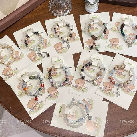 [ Set 10 Vỉ ] Vòng Tay [ Vỉ 2 Cái / Mẫu Sẽ Thay Đổi Charm Đôi Chút Tuỳ Đợt Hàng ] - 19799